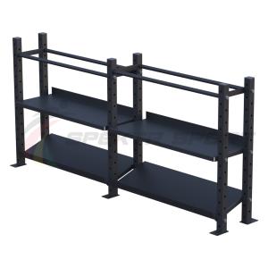 Купить Модульный стеллаж для гантелей, гирь и медболов 2580х430х1200 (2 секции) в Лакинске 