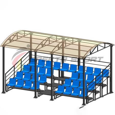 Купить Трибуна для зрителей 4 ряда на 34 места с навесом и перилами в Лакинске 